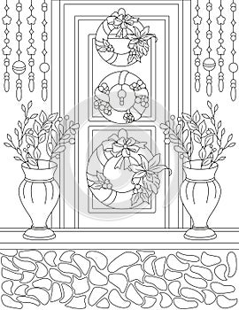 Magical Christmas coloring page, Merry Christmas coloring page, Happy Christmas Coloring