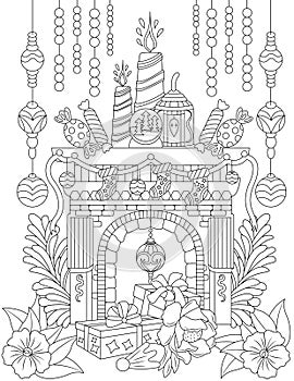 Magical Christmas coloring page, Merry Christmas coloring page, Happy Christmas Coloring