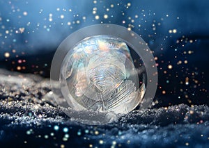 Magical color glitter frostball winter snow