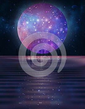 Magical cosmic moon energy healing universal energy, meditation