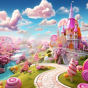 Magical Cotton Candy Landscape