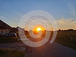 Magical countryside sunset