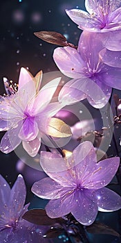 Magical crystal Lilac Flower, Vertical Mobile Wallpaper