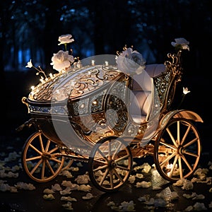 Magical emblem design for wedding vehicles inspired by fairy tale carriages photo