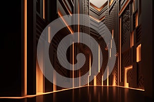 magical empty auditorium room with backlight generative ai