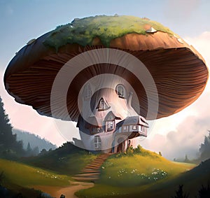Magical Fairy Mushroom House Fantasy