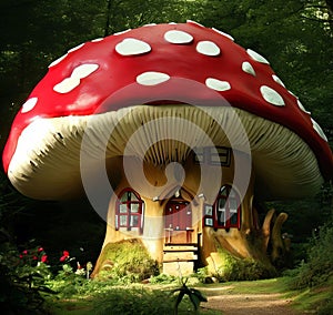 Magical Fairy Mushroom House Fantasy