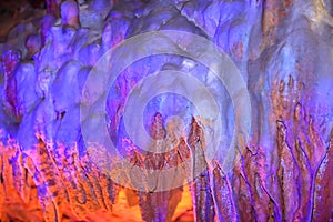 Stalactite and Stalagmite Formations in the Cave. Dim Magarasi cave in Turkey. photo