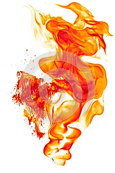 Magical fire ignition - burning red-orange hot flame