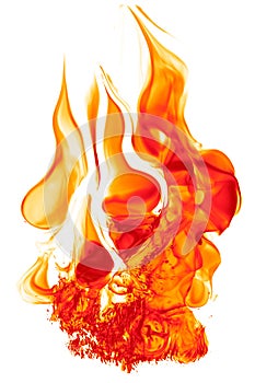 Magical fire ignition - burning red-orange hot flame - fiery