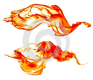 Magical fire ignition - burning red-orange hot flame - fiery