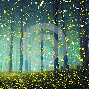  375světlušky mystické okouzlující představovat světlušky v les v měkký řeřavý barvy 
