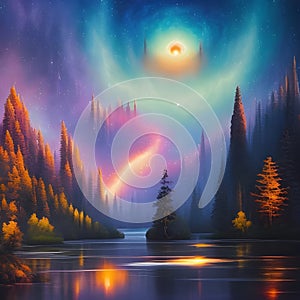 Alien planet with magical trees