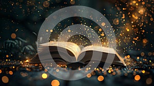 The Magical Glowing Book.AI generated image