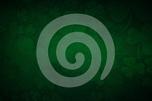 Magical green background with shamrock leaves. Patrick`s Day celebration