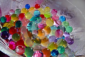 Magical growing, colorful water jelly balls