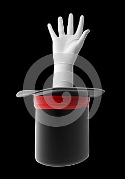 Magical hat with hand