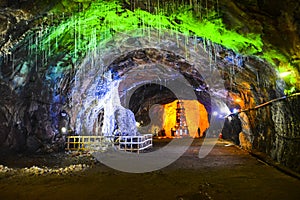 Magical inside view of Khewra salt mine photo