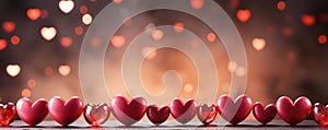 Magical Moments Abstract Bokeh Lights with Shiny Red Hearts photo