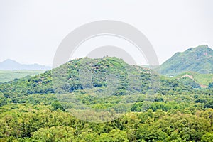 A beautiful view at the camels mountains in north Korea in the DMZ zone photo