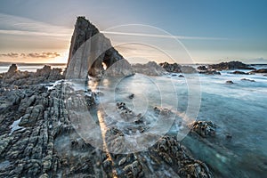 Magical monolith in Asturian beach