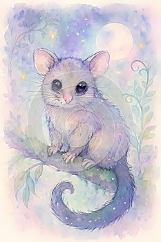 Magical moonlit possum