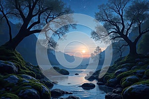 Magical Nightfall - Enchanting Landscape at the Witching Hour