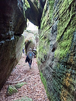 Magical place of giant stones and narrow passages in the mountain