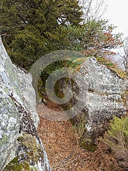 Magical place of giant stones and narrow passages in the mountain