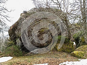 Magical place of giant stones and narrow passages in the mountain photo