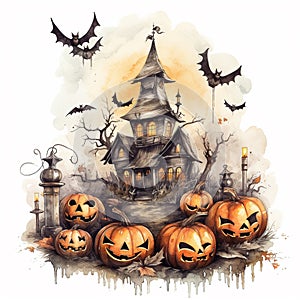 Magical Pumpkin Illustration Design photo