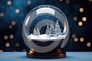 Magical Snow Globe Captivating Winter Wonderland Encased in a Glass Sphere. created with Generative AI