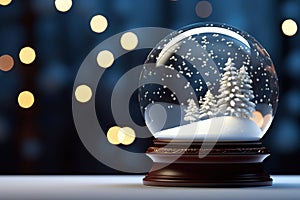 Magical Snow Globe Captivating Winter Wonderland Encased in a Glass Sphere. created with Generative AI