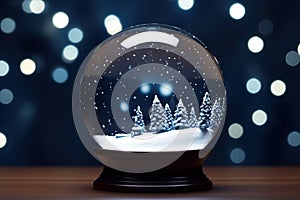 Magical Snow Globe Captivating Winter Wonderland Encased in a Glass Sphere. created with Generative AI