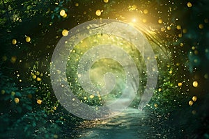 Magical space is a beautiful realm where reality merges with enchantment. Concept Fantasy photo