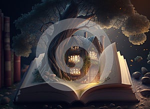 Magical storybook illustration