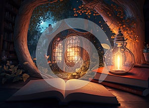 Magical storybook illustration