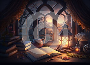 Magical storybook illustration