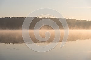 Magical sunrise over a lake