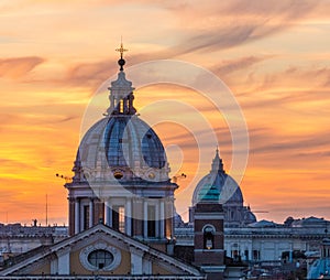 Magical sunset in Rome