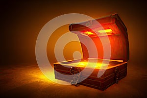 Magical Treasure Chest Opened with Glowing Contents