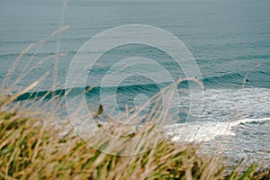 Magical view of the Atlantic Ocean with a Perfect Wave to Surf.