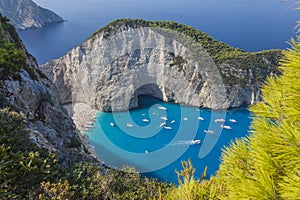 Magical views of the island of Zakynthos, Greece, Navagio Bay