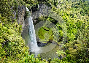 The magical Waireinga Bridal Veil Falls in Raglan area Waikato region