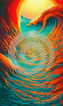 Magical waves - abstract digital art