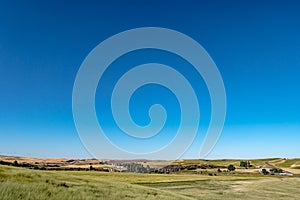 Magical wheat farm fields in palouse washington