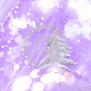 Magical winter card suitable for all Winter Hollidays - Christmas, New Year and for all Winter Season photo
