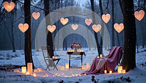 Romantic Valentine's Night Scene(Created with AI)