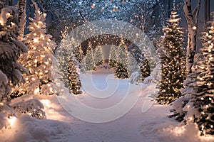 Enchanting Winter Wonderland Christmas Photo Backdrop photo