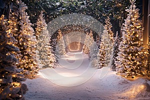 Enchanting Winter Wonderland Christmas Photo Backdrop photo